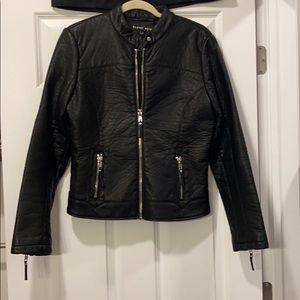 Blanca Noir Black Leather Zip Up Jacket